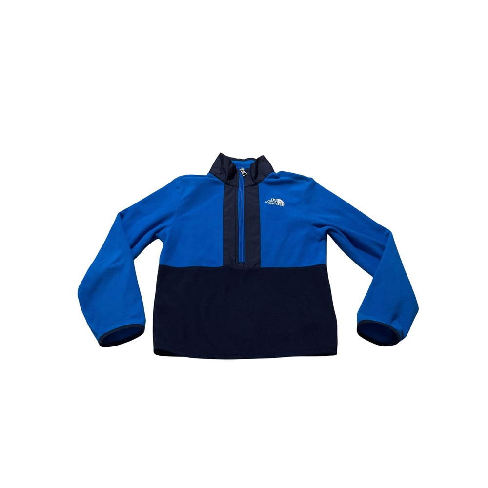 The North Face Boys Blue Fleece Quarter Zip Pullover Sweater Size Small 7/8